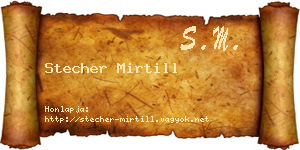 Stecher Mirtill névjegykártya